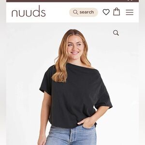New never worn nuuds size small black vintage cotton off the shoulder t-shirt